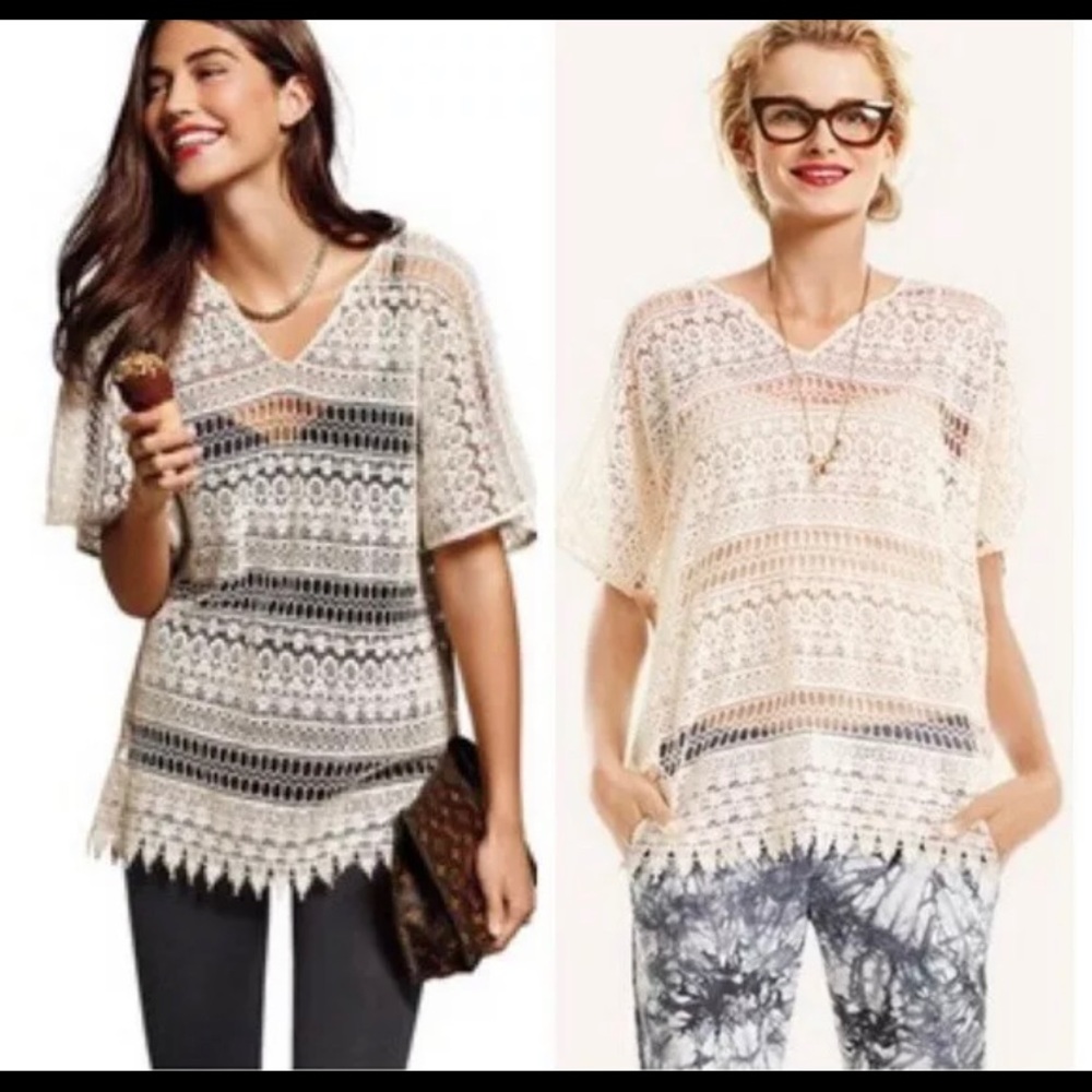 NWT CAbi Capri Crochet Top #5026